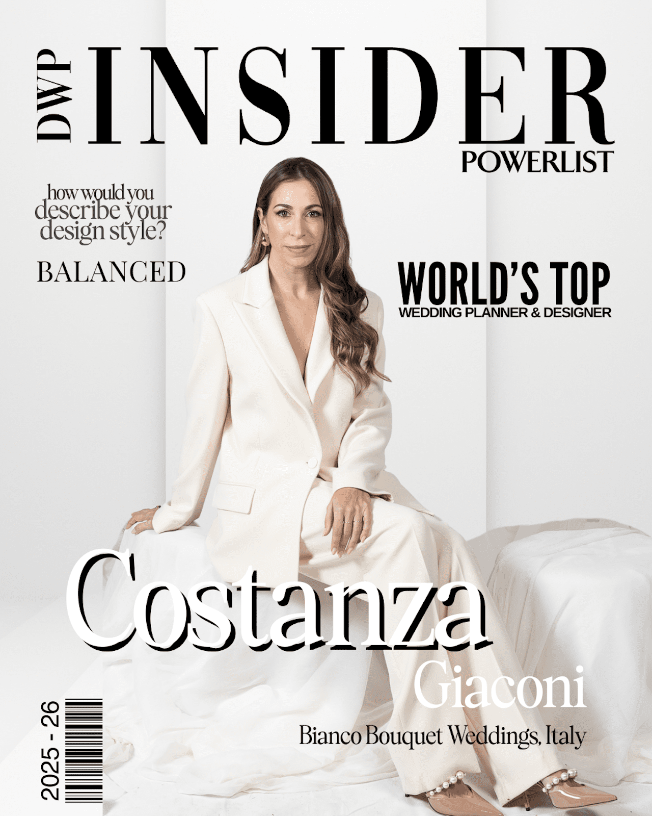 Costanza Giaconi on the cover of DWP Insider Planner & Designer Powerlist 2025-26: Europe, Russia & CIS